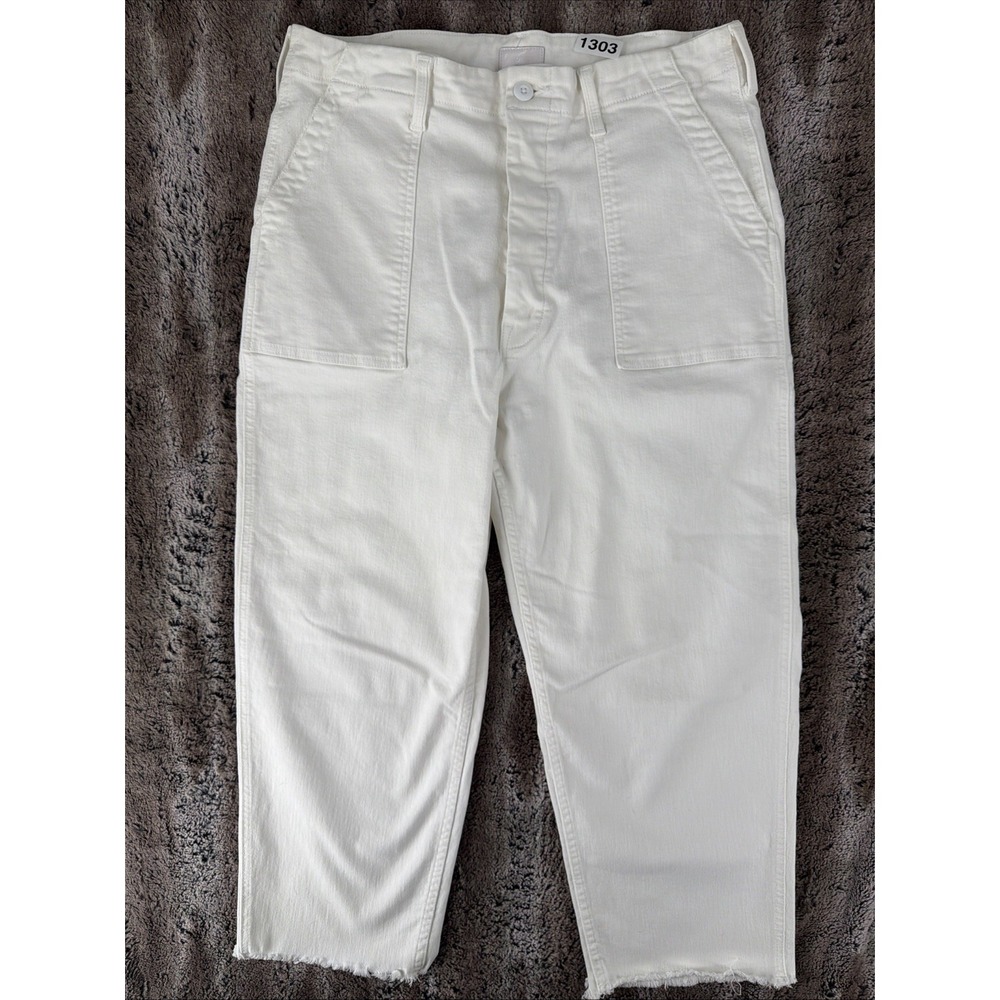 MOTHER White Ankle Crop Jeans